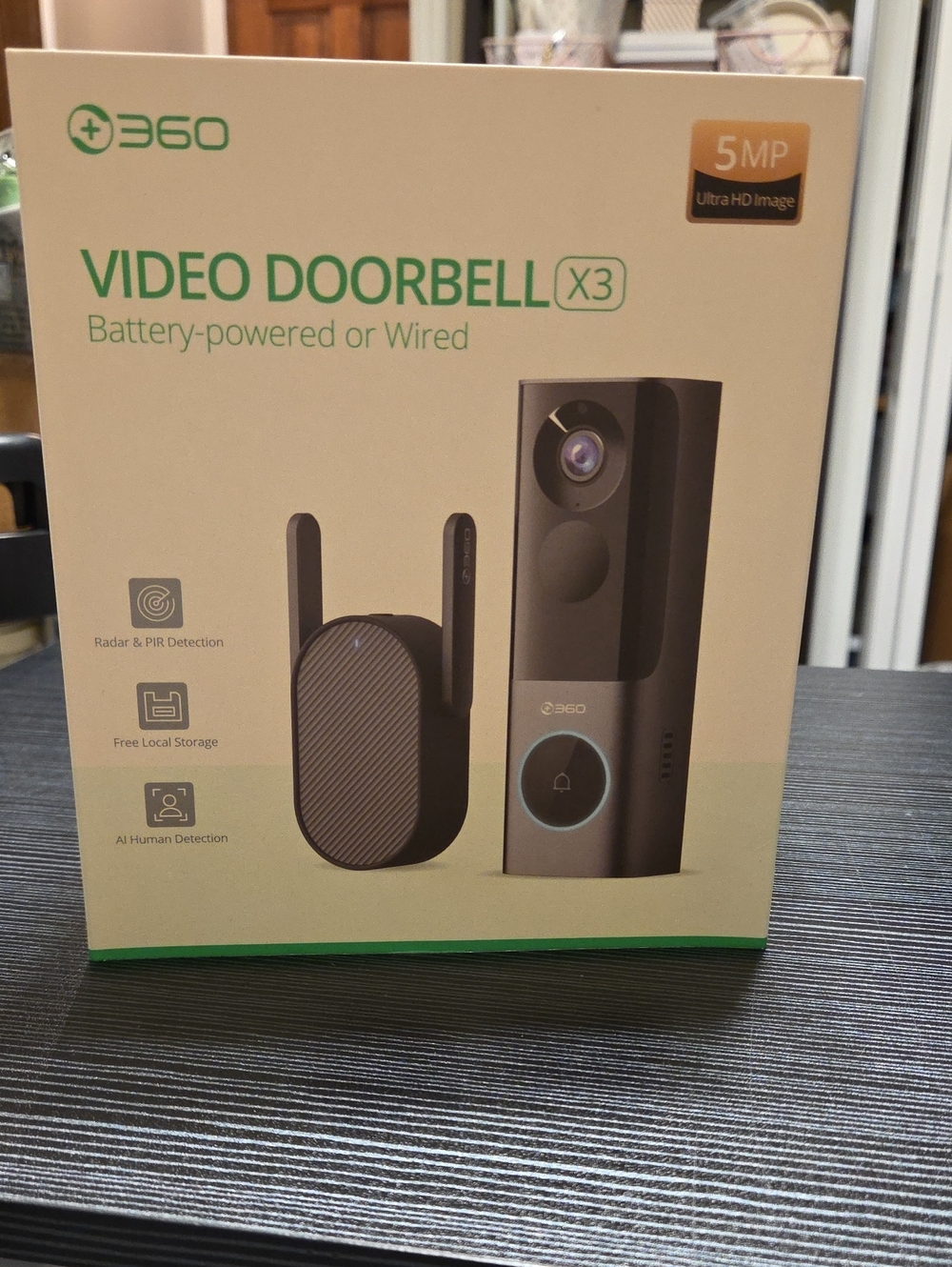 NEW 360 Video Doorbell X3 - 5MP Ultra HD (No Monthly Fees!)